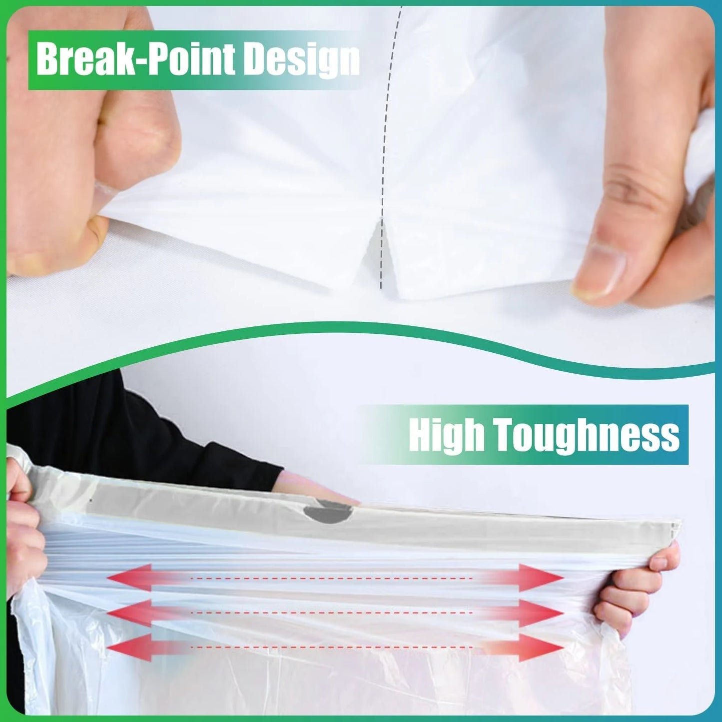 "60-Pack Small Drawstring Trash Bags - 4 Gallon (15 Liter), Grey Liner, Unscented"