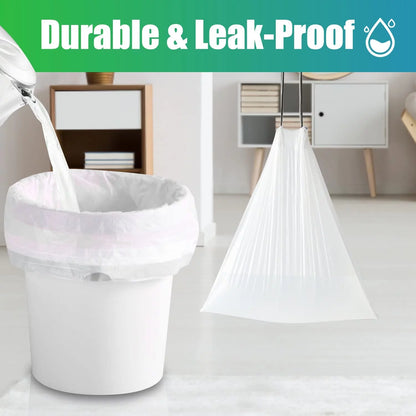 "60-Pack Small Drawstring Trash Bags - 4 Gallon (15 Liter), Grey Liner, Unscented"