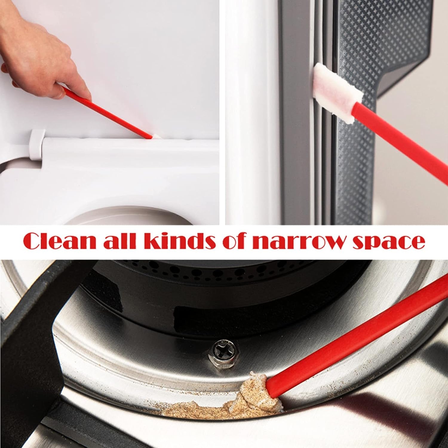 Crevice Cleaning Tools Kit with Disposable Toilet Brush - Set of 20