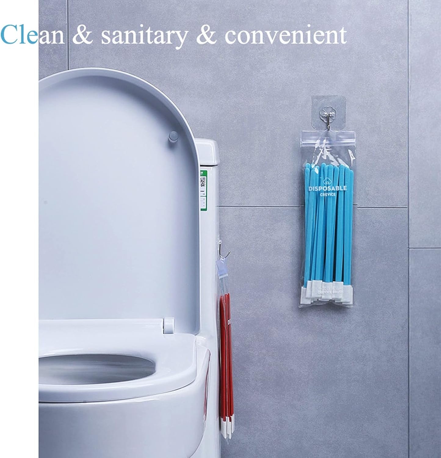 Crevice Cleaning Tools Kit with Disposable Toilet Brush - Set of 20