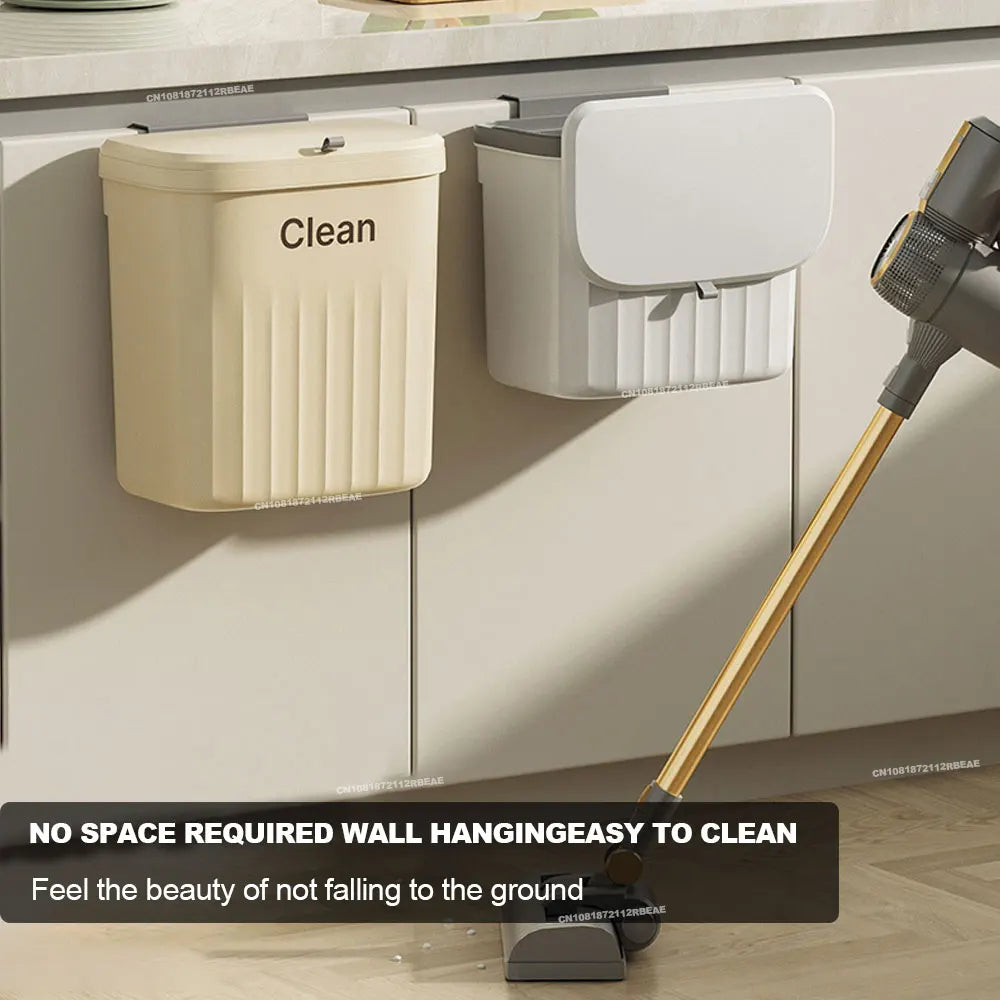 "Compact 12L Wall Mounted Kitchen Trash Can with Lid - Ideal for Under Sink or Cabinet"