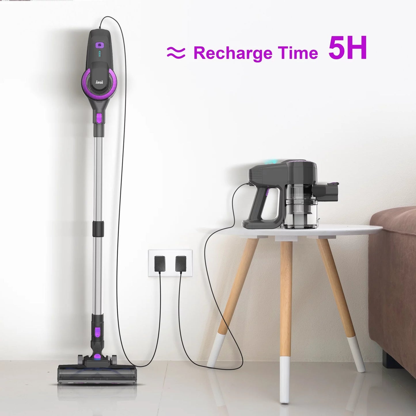 "Powerful Cordless Stick Vacuum: 20Kpa Suction, 2200mAh Battery, Lightweight, Ideal for Hardwood Floors & Pet Hair"