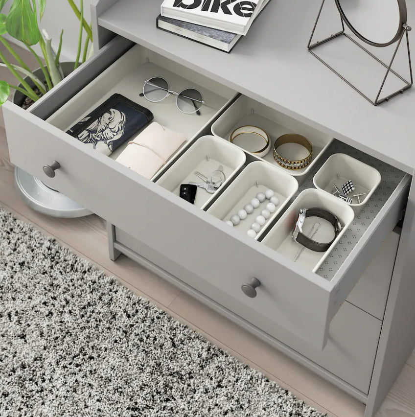 Plastic/Beige Desk Organizer - 4X4X2"