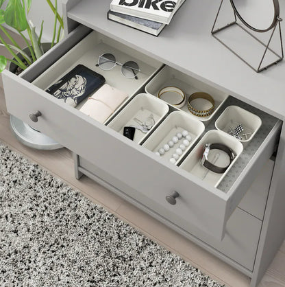 Plastic/Beige Desk Organizer - 4X4X2"