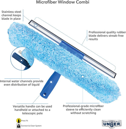2-in-1 Professional Squeegee & Scrubber - 18" Window Cleaning Tool