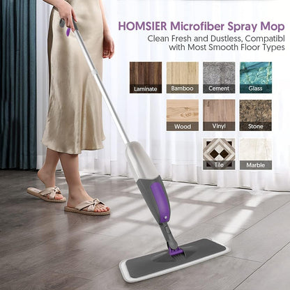 Microfiber Spray Mop with Refillable Bottle and Washable Pads - Ideal for Hard Floors